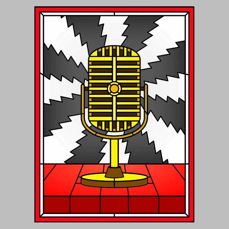Conception vintage de vitrail de microphone