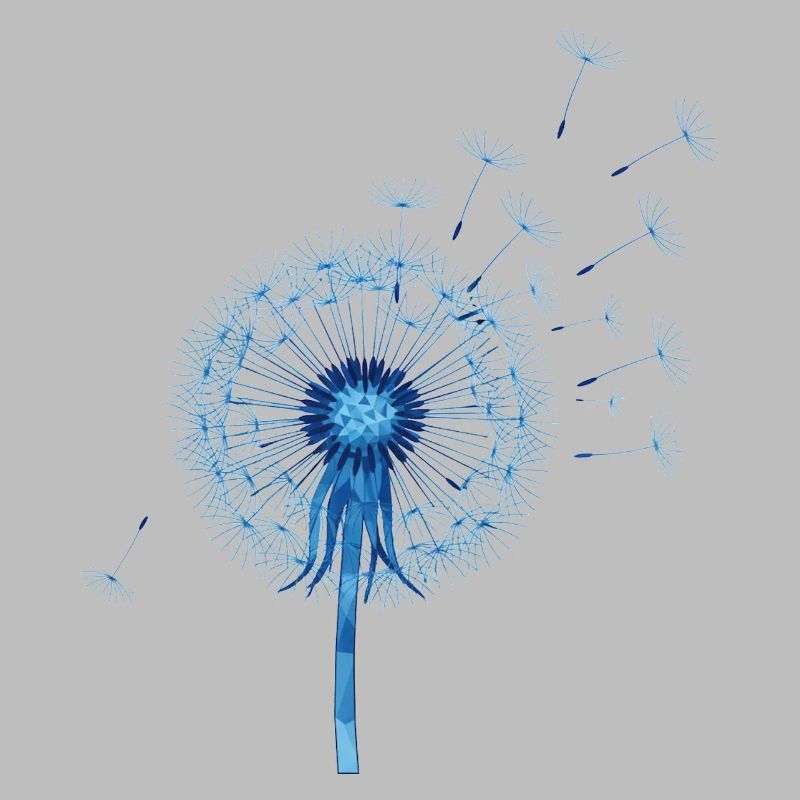 Blue Dandelion Origami Pattern