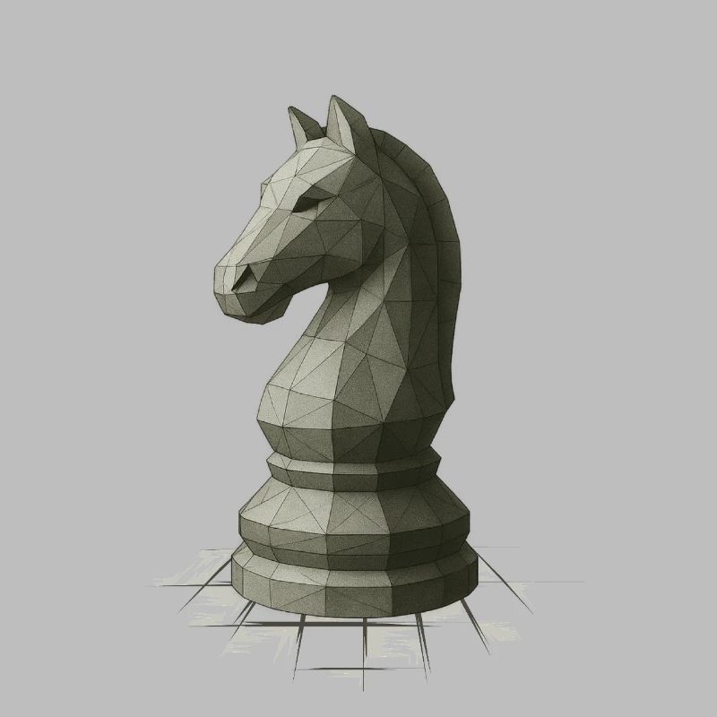 Conception du cavalier d’échecs à faible polygonisme