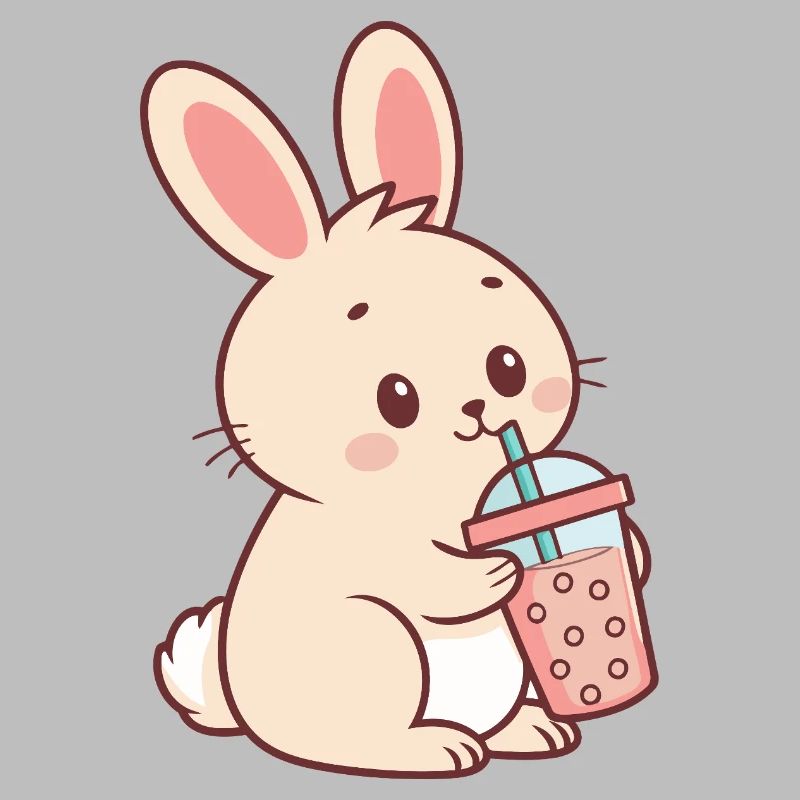 Pastel Bubble Tea Bunny