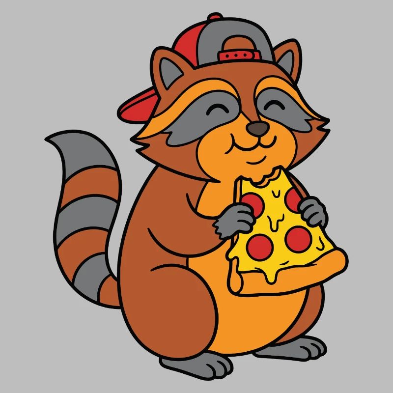 Cadeau drôle de panda déchet-de-pizza mangeant de la pizza