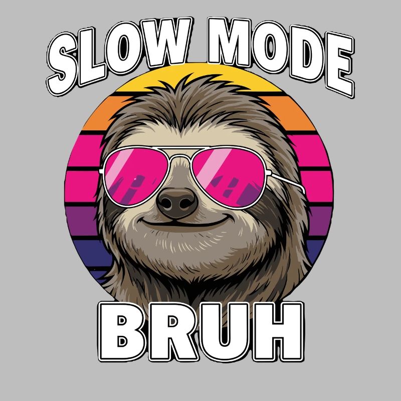 Cool Sloth Slow Mode Bruh Retro