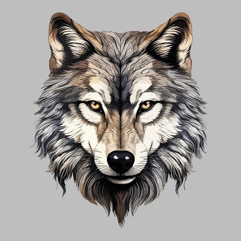 Wolf Wolf Head Predator Forest Nature Wilderness Art