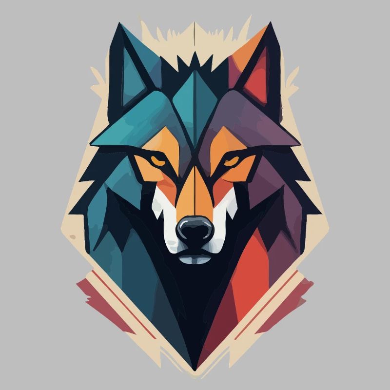 Geometric Wolf Head