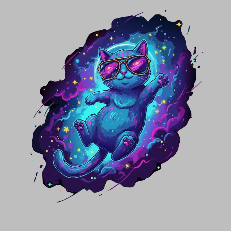 Chat de l’espace cool avec des lunettes de soleil dans l’espace