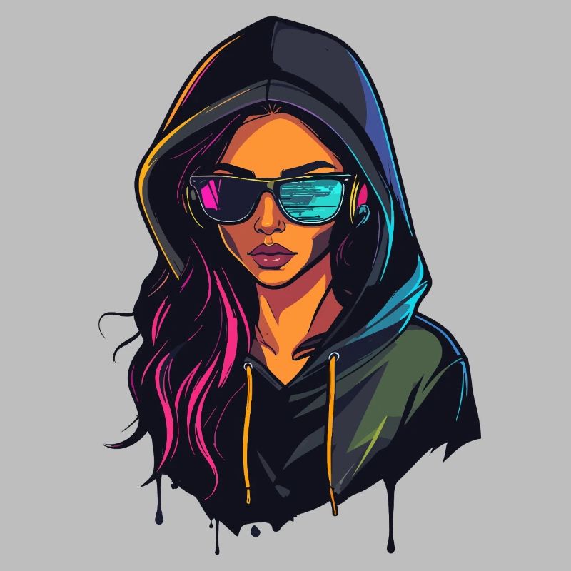 Hacker Programmer Developer Woman Portrait