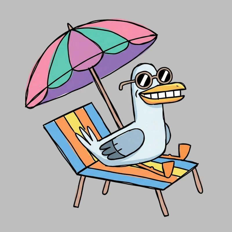 Möwe macht Urlaub