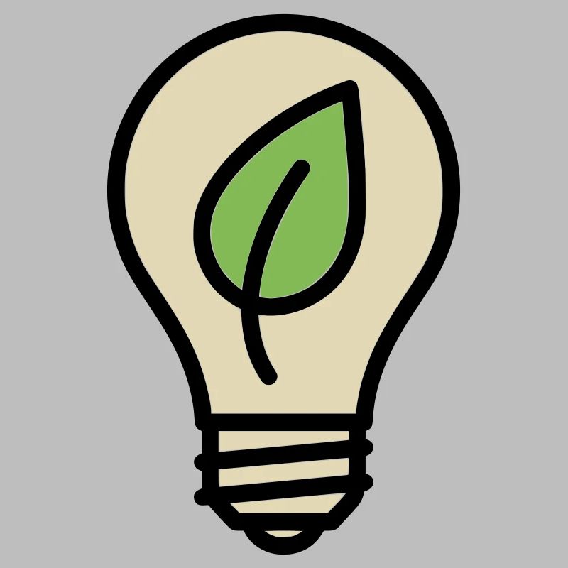 Light Bulb Leaf Eco Idea