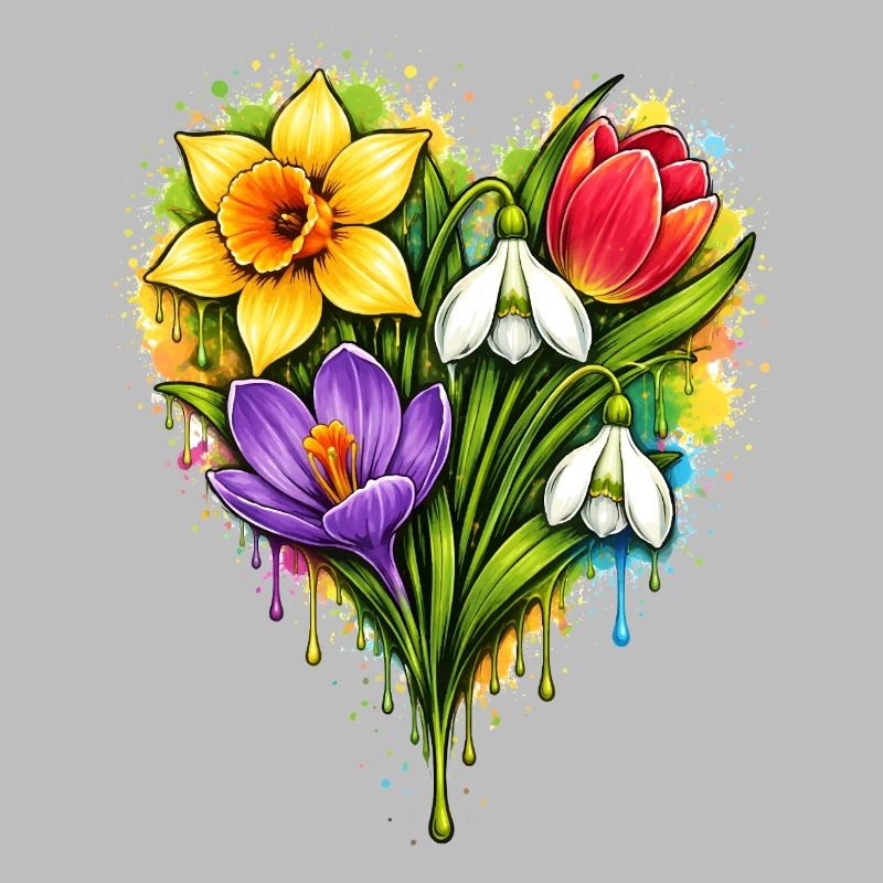 Fleurs de printemps colorées dans le style éclaboussure