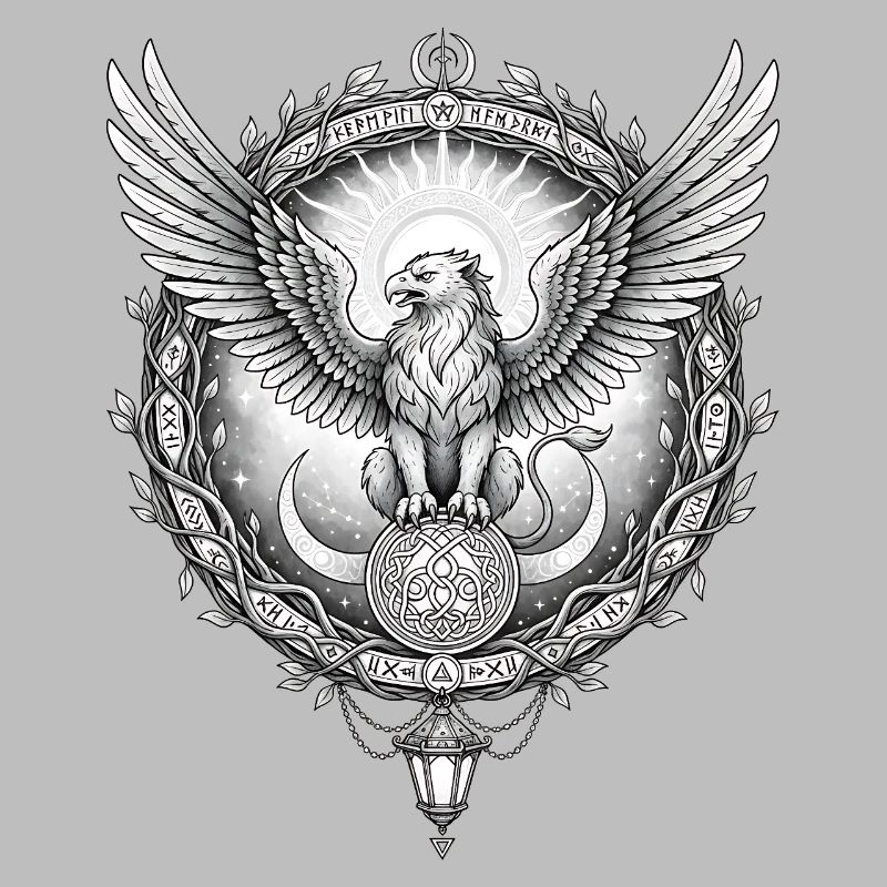 Cosmic Eagle with Rune Ring