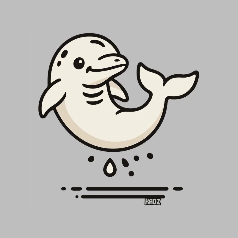 Cute Dolphin in Comic Style