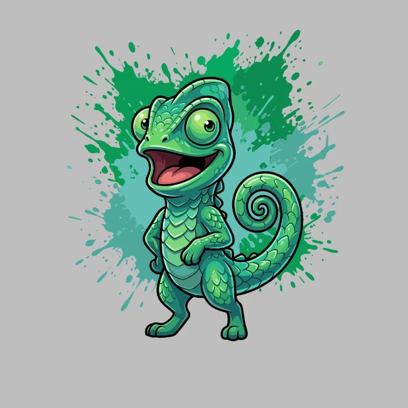 Fond éclaboussuré caméléon vert