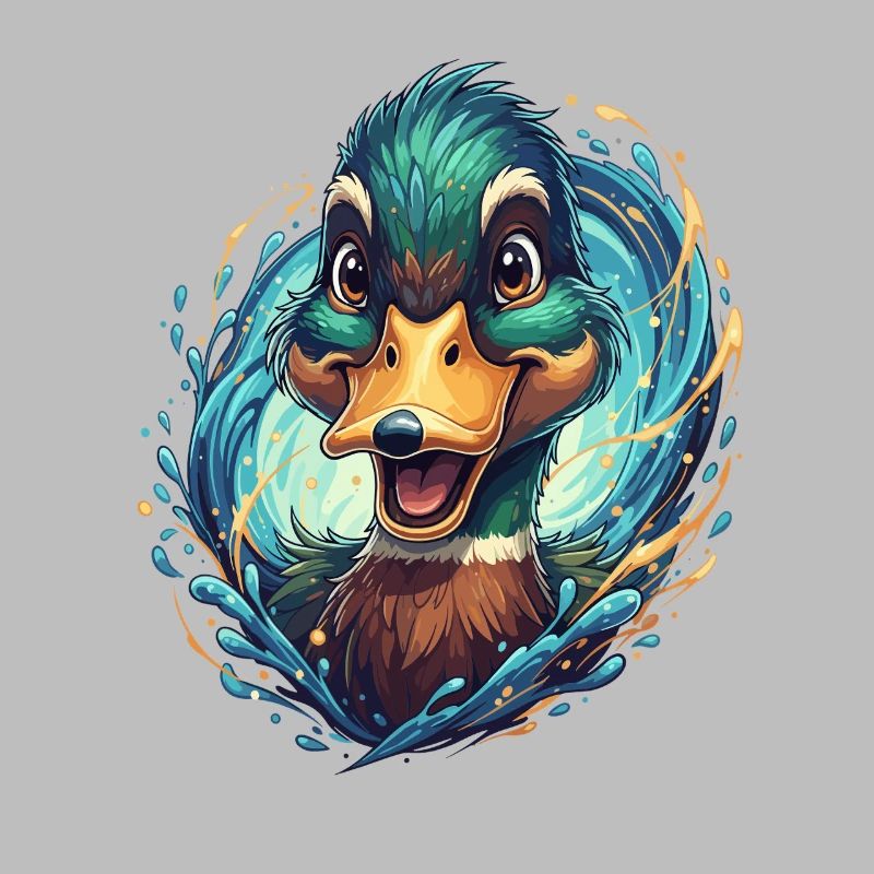 Fröhlicher Wasservogel Splash