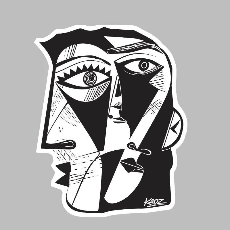 Cubist Face Linework