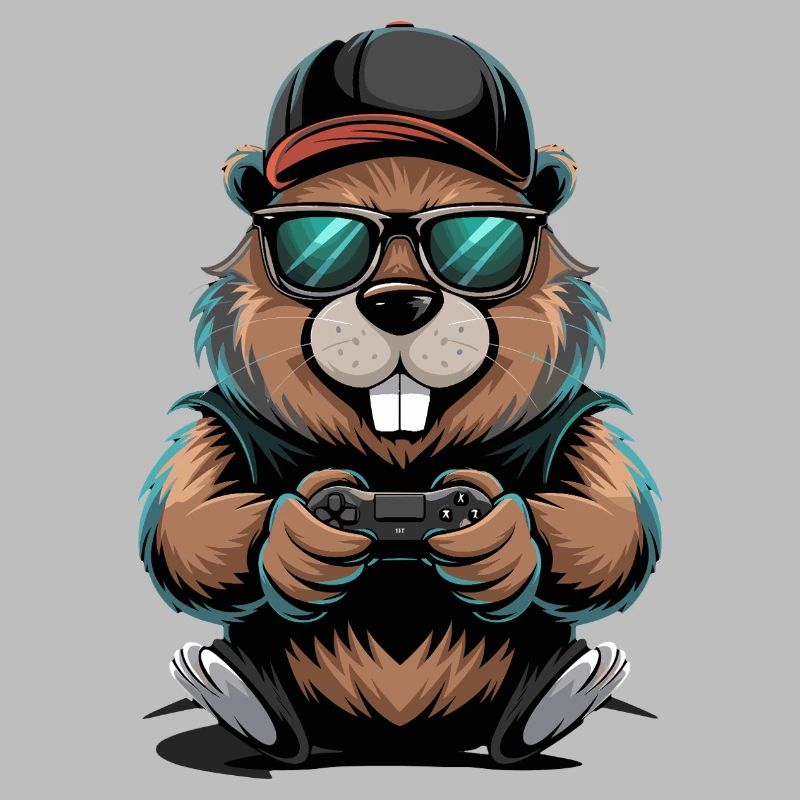  Cooler Gamer Biber Mit Controller Und
