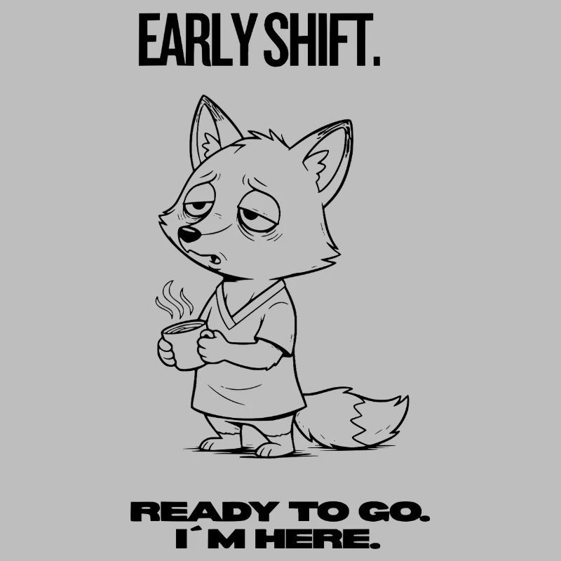 Early Shift Fox Shirt – Ready to go. I ́m here.