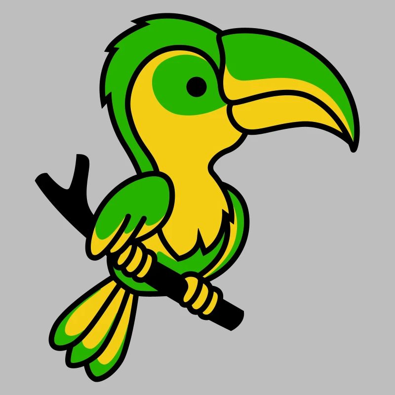 Toucan néon vert et jaune