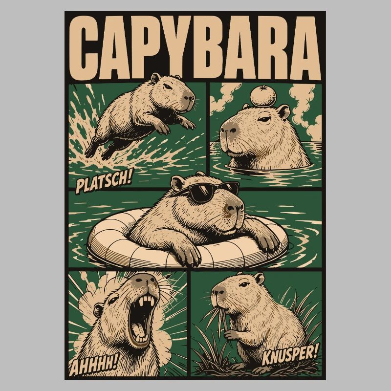 Comic Capybara Action Style