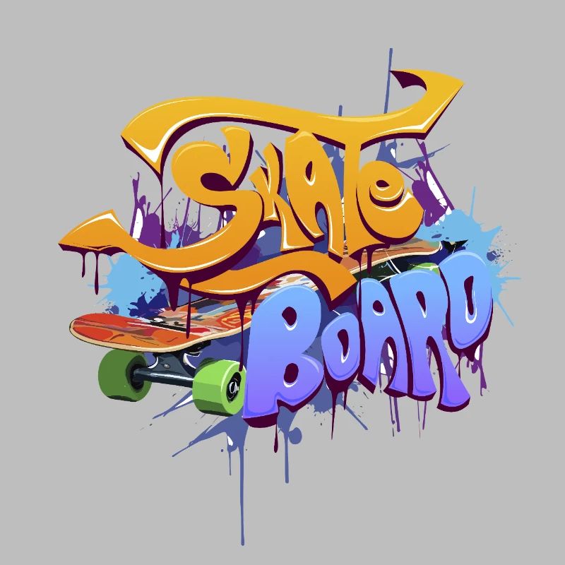 Conception de planche de skate graffiti