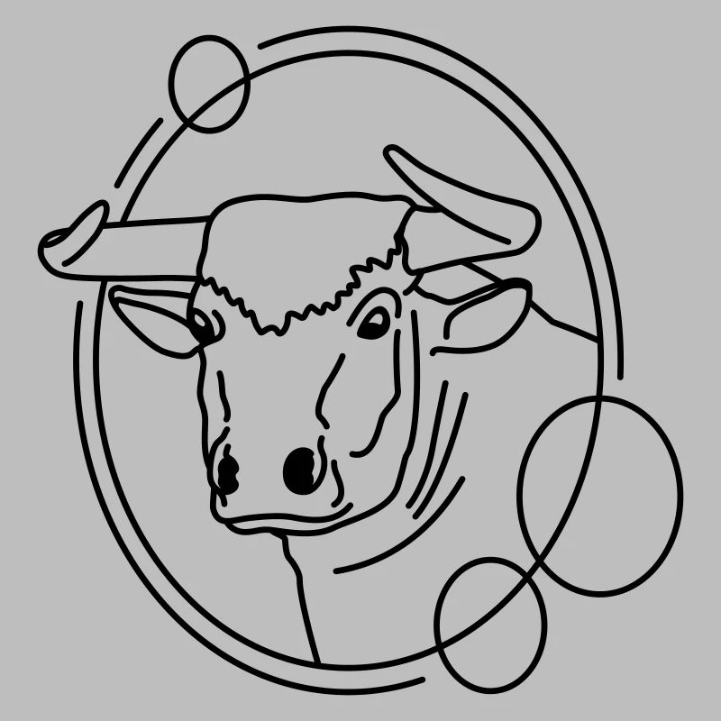 Taureau en forme géométrique - Conception d’art au trait