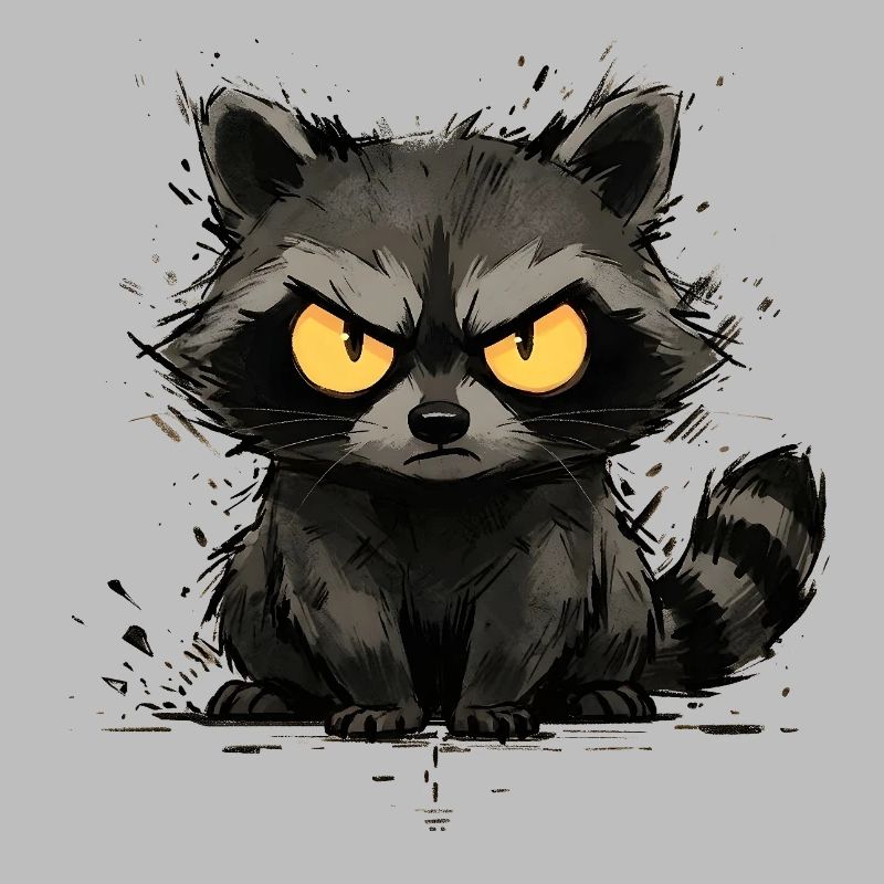 Raccoon - Grumpy & Bold Trash Panda