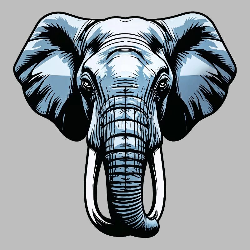 Blue Elephant Head Vector