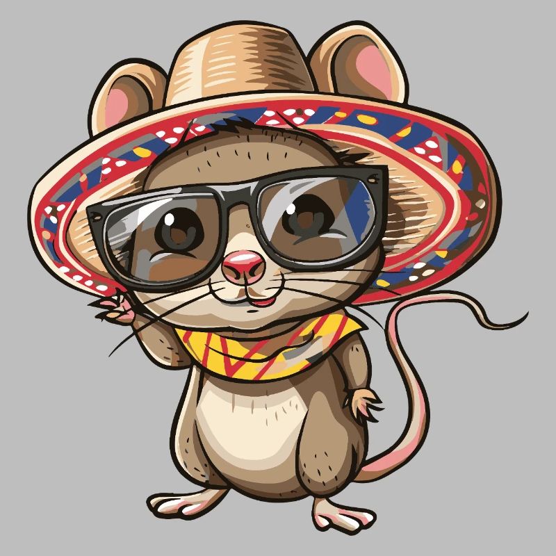 Mouse Comic Funny Sombrero