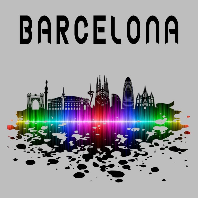 Cadeau/design Splash Skyline de Barcelone