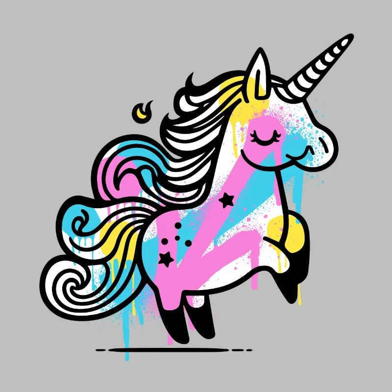 Illustration de licorne éclaboussure colorée
