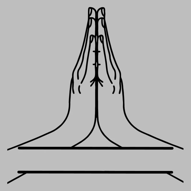 Namaste two hands with text bar.