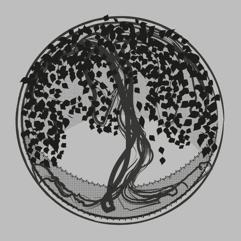 Dark Tree Circle Silhouette