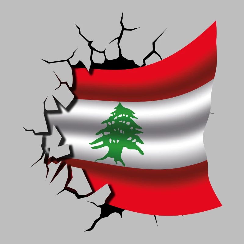 Drapeau du Liban - Drapeau Broken Design
