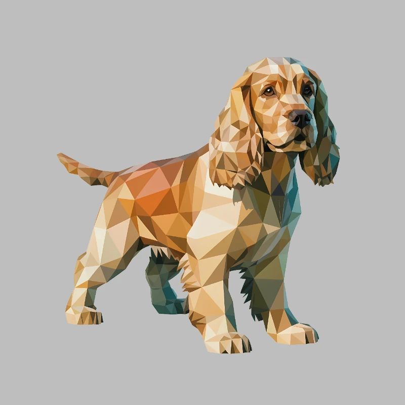 Cocker Spaniel - Cool Low Poly Logo