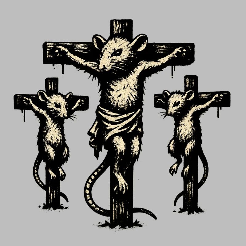 Illustration de triptyque de croix de rat