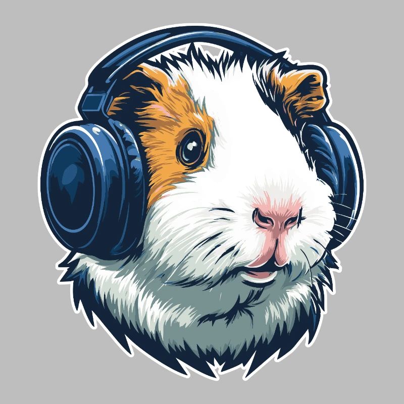Cochon d’Inde avec casque | Conception musicale