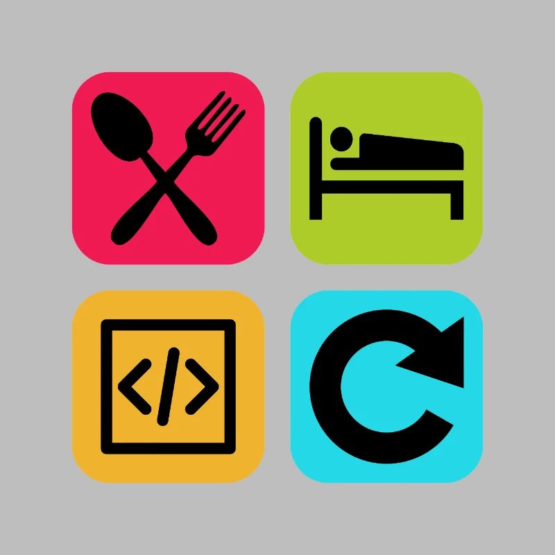 Manger Dormir Code Répéter Citation drôle Dev