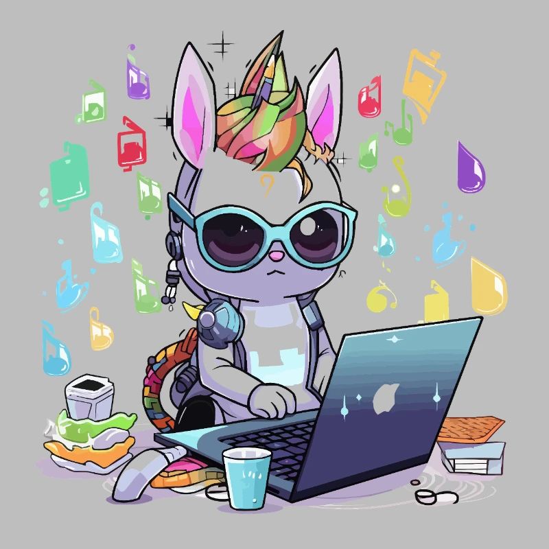 Unicorn tech gamer in creative studio