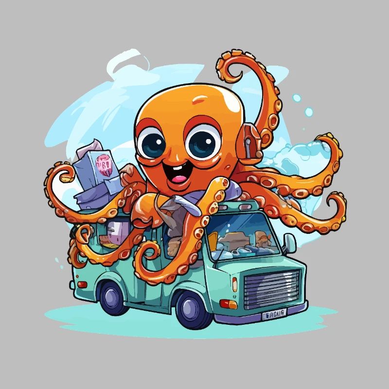 Squid captain in van