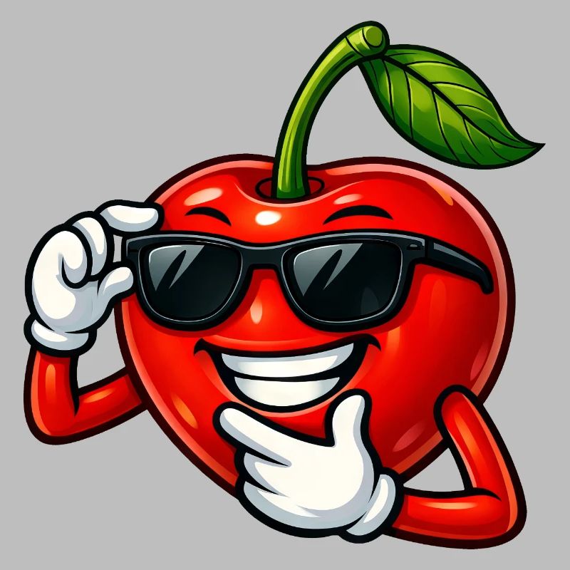 Coole Kirsche Cartoon Comic Obst Design