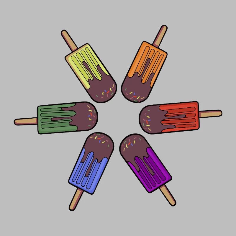 Rainbow Popsicle Circle
