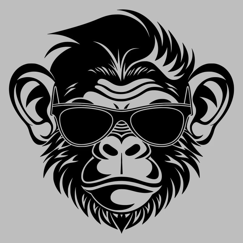 Cool Monkey Head with Sunglasses