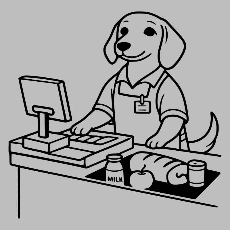 Caissière de chiens de supermarché