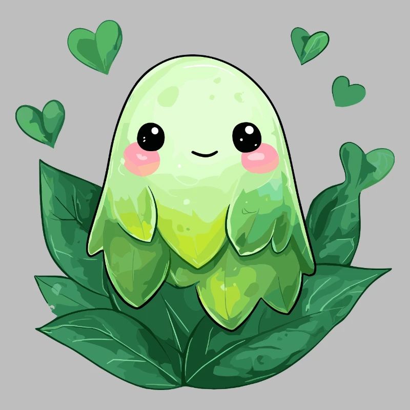 Small leaf creature in shades of green
