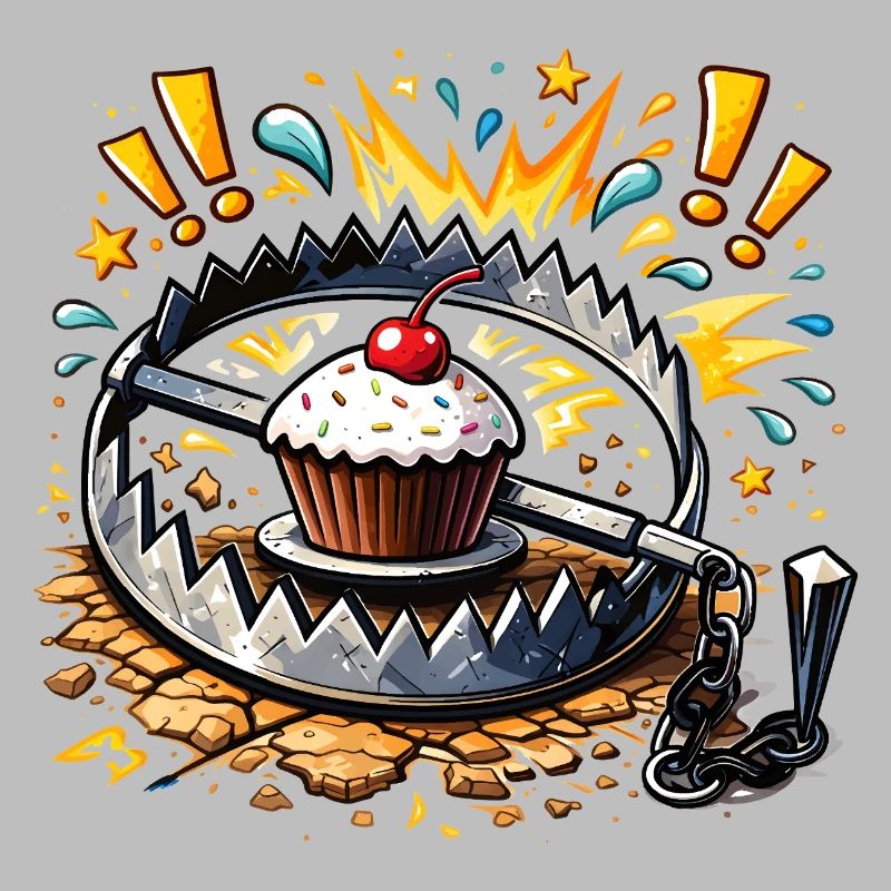 Illustration de cupcake mignon dans un piège