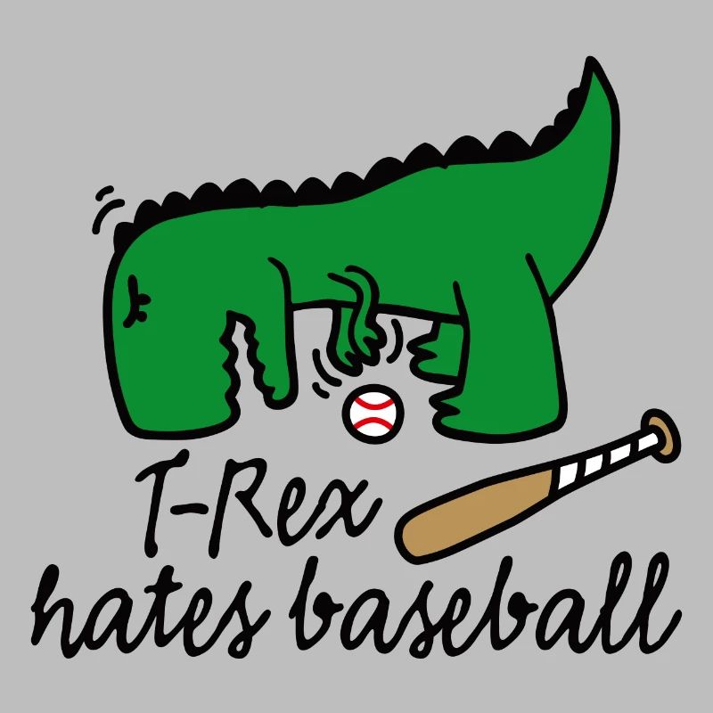 T-Rex hates baseball dinosaur baseball player