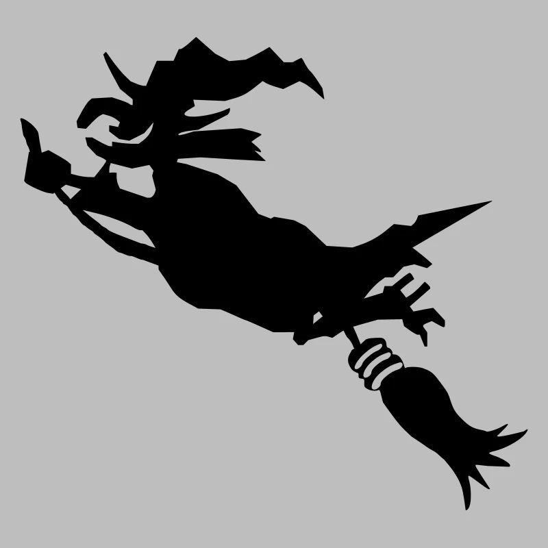 Witch on broom funny