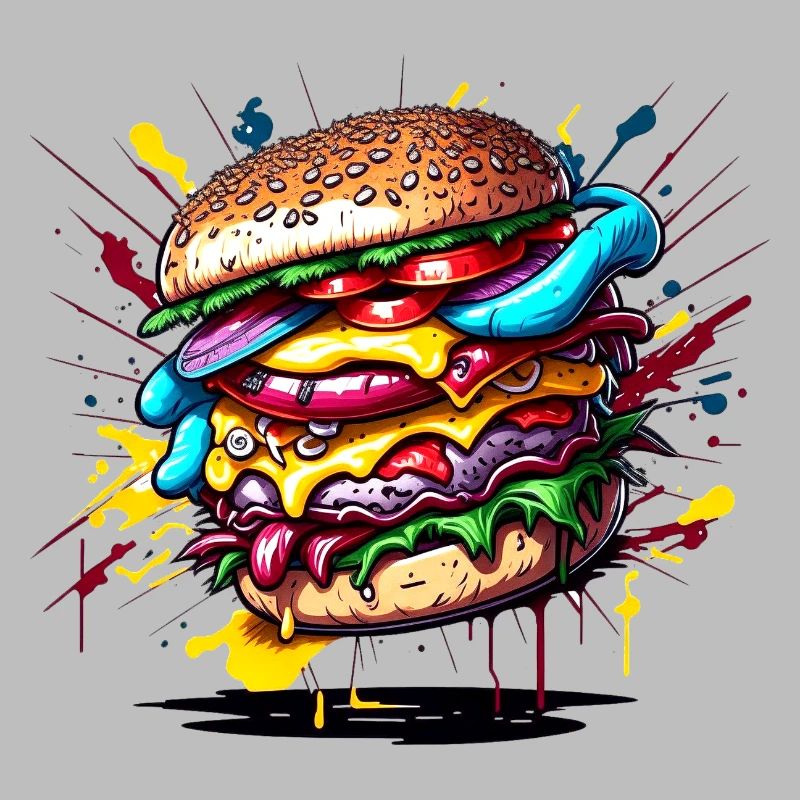 Hamburger Graffiti Farbexplosion