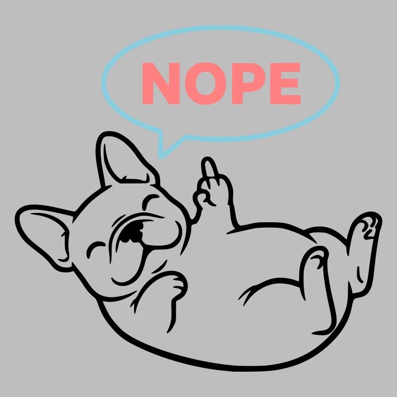 Frenchie Hund Nope Comic Bunt