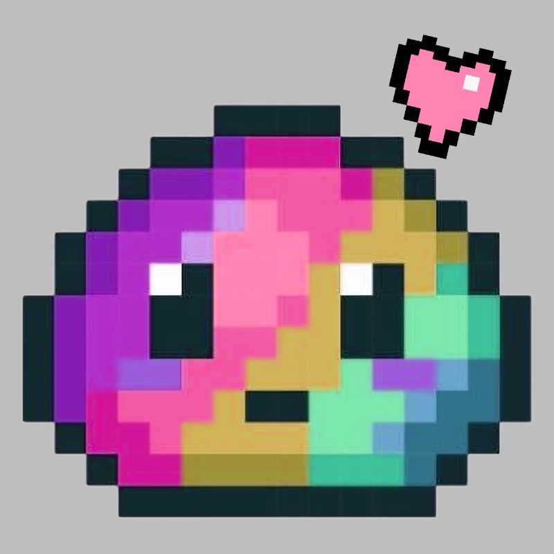 Pixel Color Explosion Heart Style 8 Bits Rétro