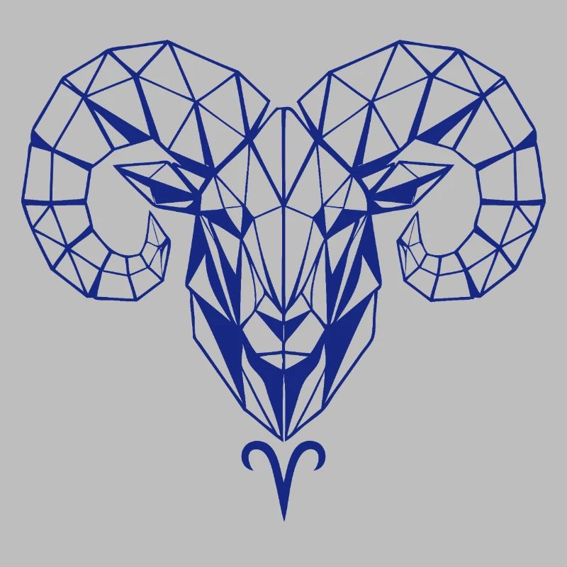 Geometric ram's head polygon
